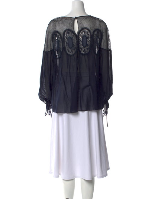 Chloé Scoop Neck Long Sleeve Blouse