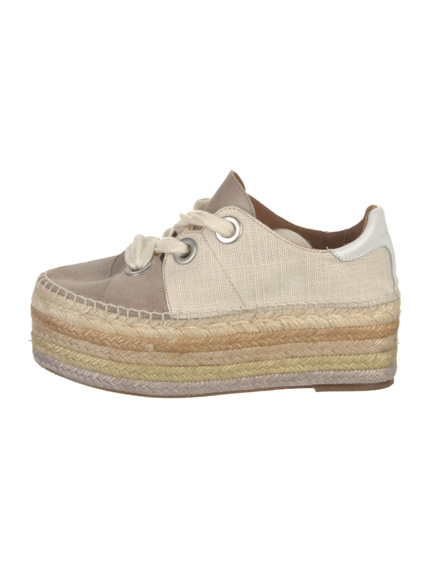 Chloé Canvas Colorblock Pattern Espadrille Sneakers