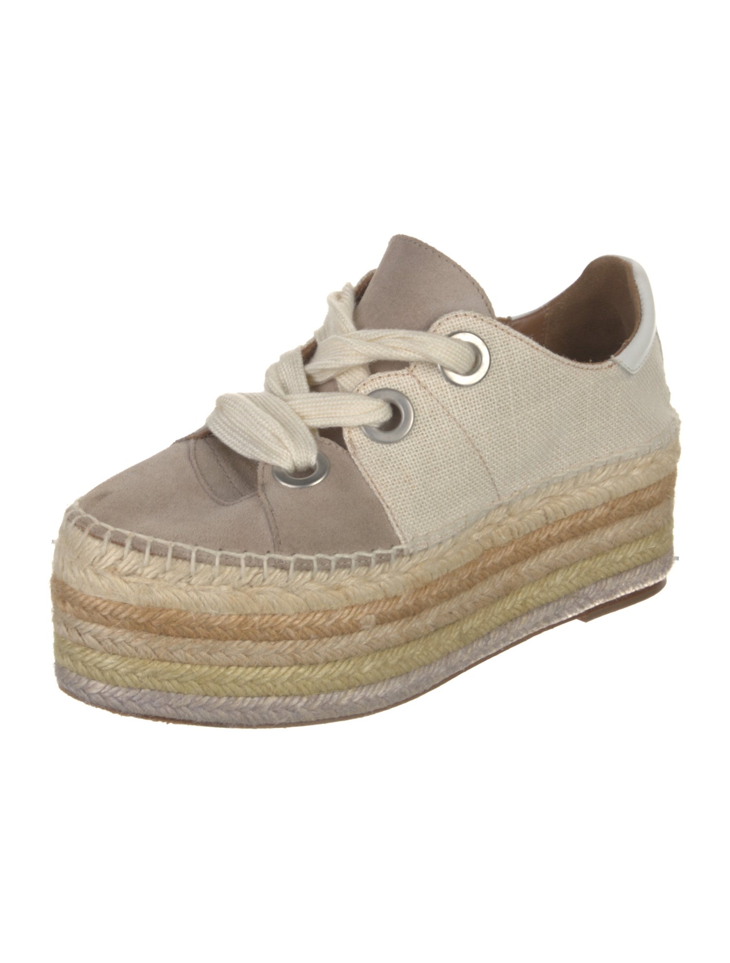 Chloé Canvas Colorblock Pattern Espadrille Sneakers