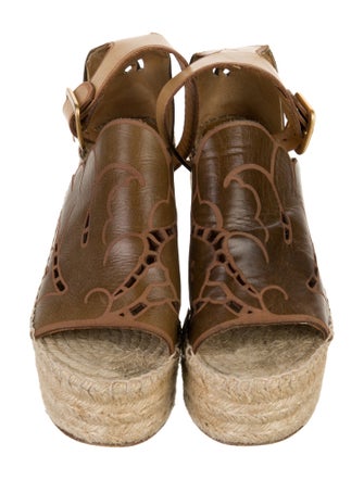 Chloé Leather Scalloped Accent Espadrilles