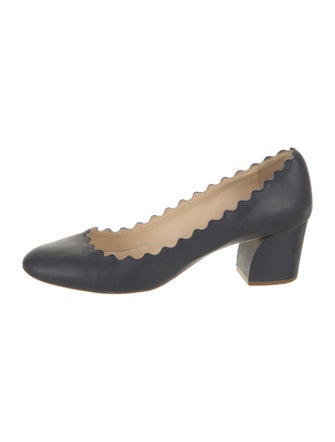 Chloé Leather Scalloped Accent Pumps