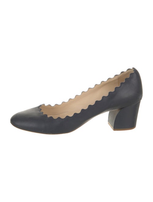 Chloé Leather Scalloped Accent Pumps