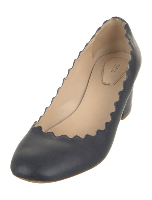 Chloé Leather Scalloped Accent Pumps