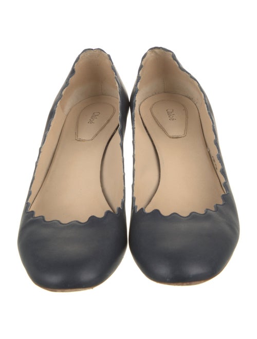 Chloé Leather Scalloped Accent Pumps