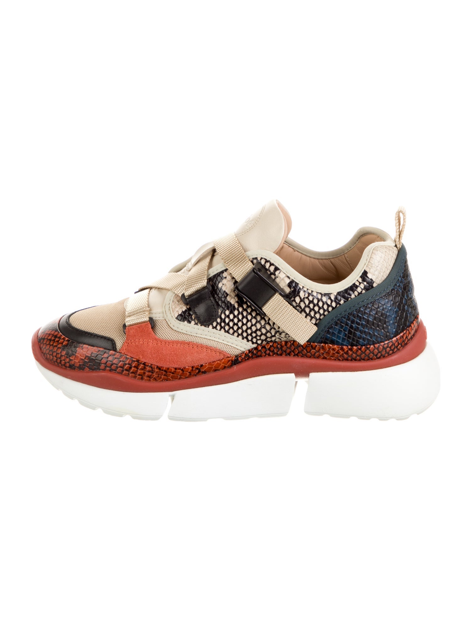 Chloé Leather Animal Print Sneakers