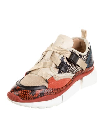 Chloé Leather Animal Print Sneakers