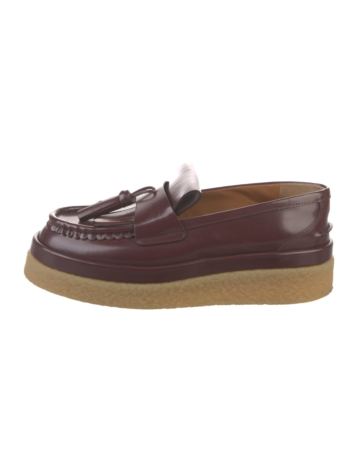 Chloé Leather Tassel Accents Loafers