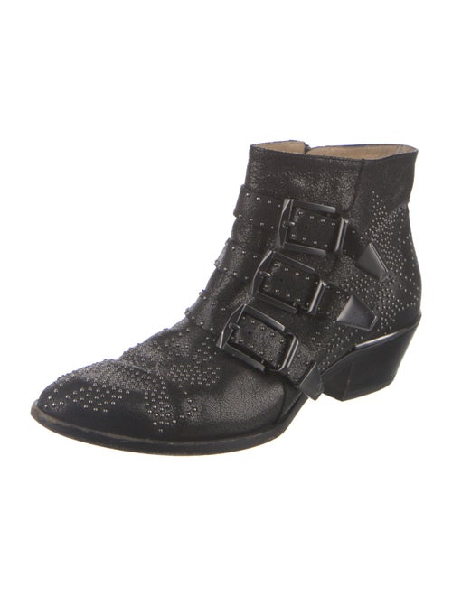 Chloé Leather Studded Accents Western Boots