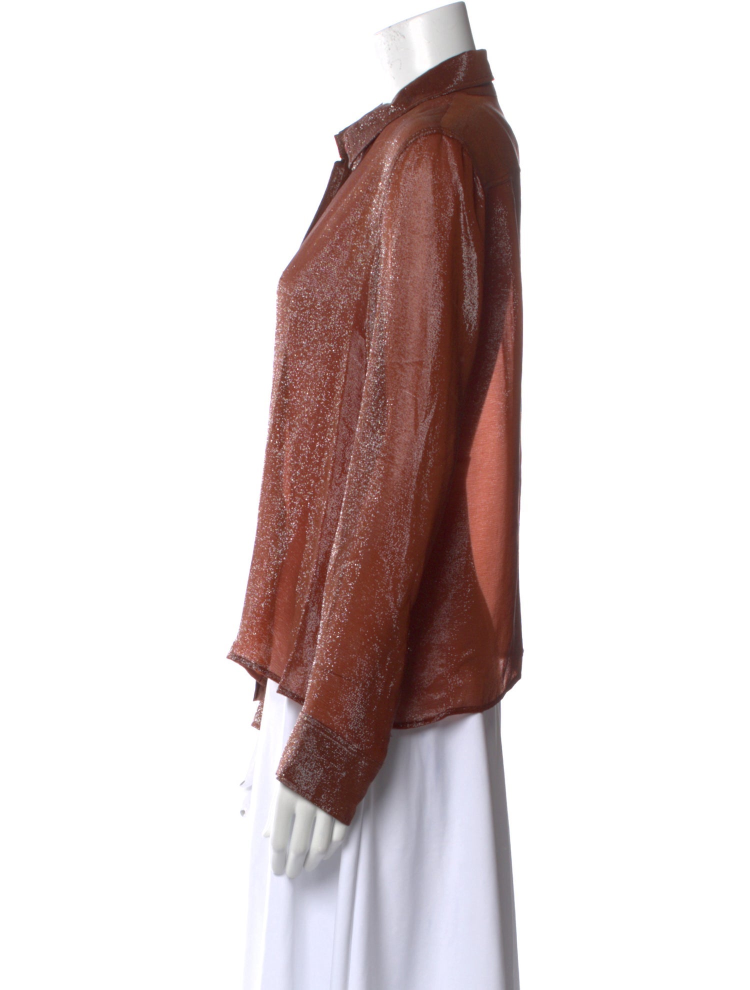 Chloé Silk Long Sleeve Button-Up Top