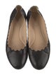 Chloé Leather Scalloped Accent Ballet Flats