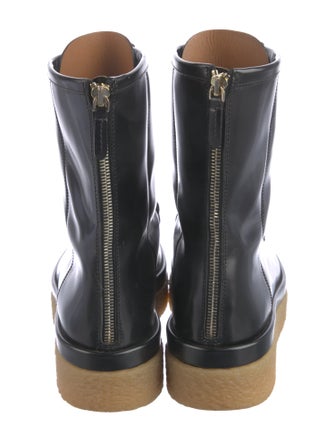 Chloé Leather Colorblock Pattern Combat Boots