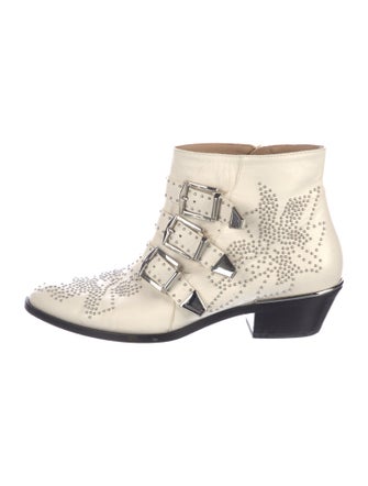 Chloé Leather Studded Accents Boots