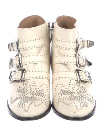 Chloé Leather Studded Accents Boots