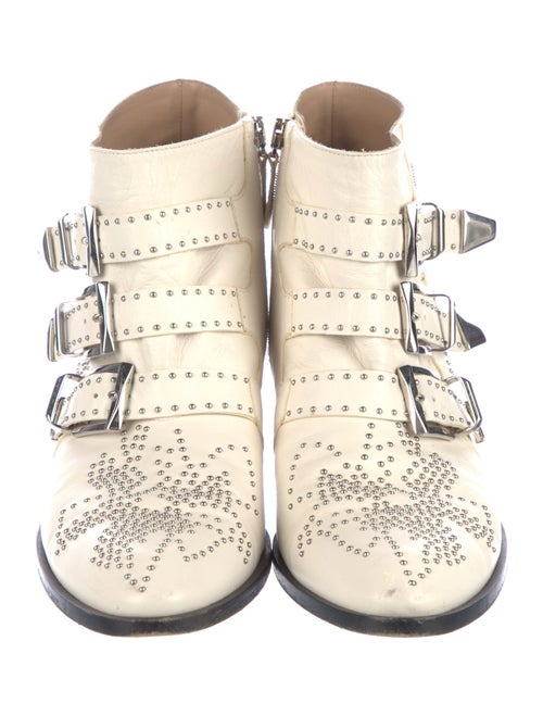 Chloé Leather Studded Accents Boots