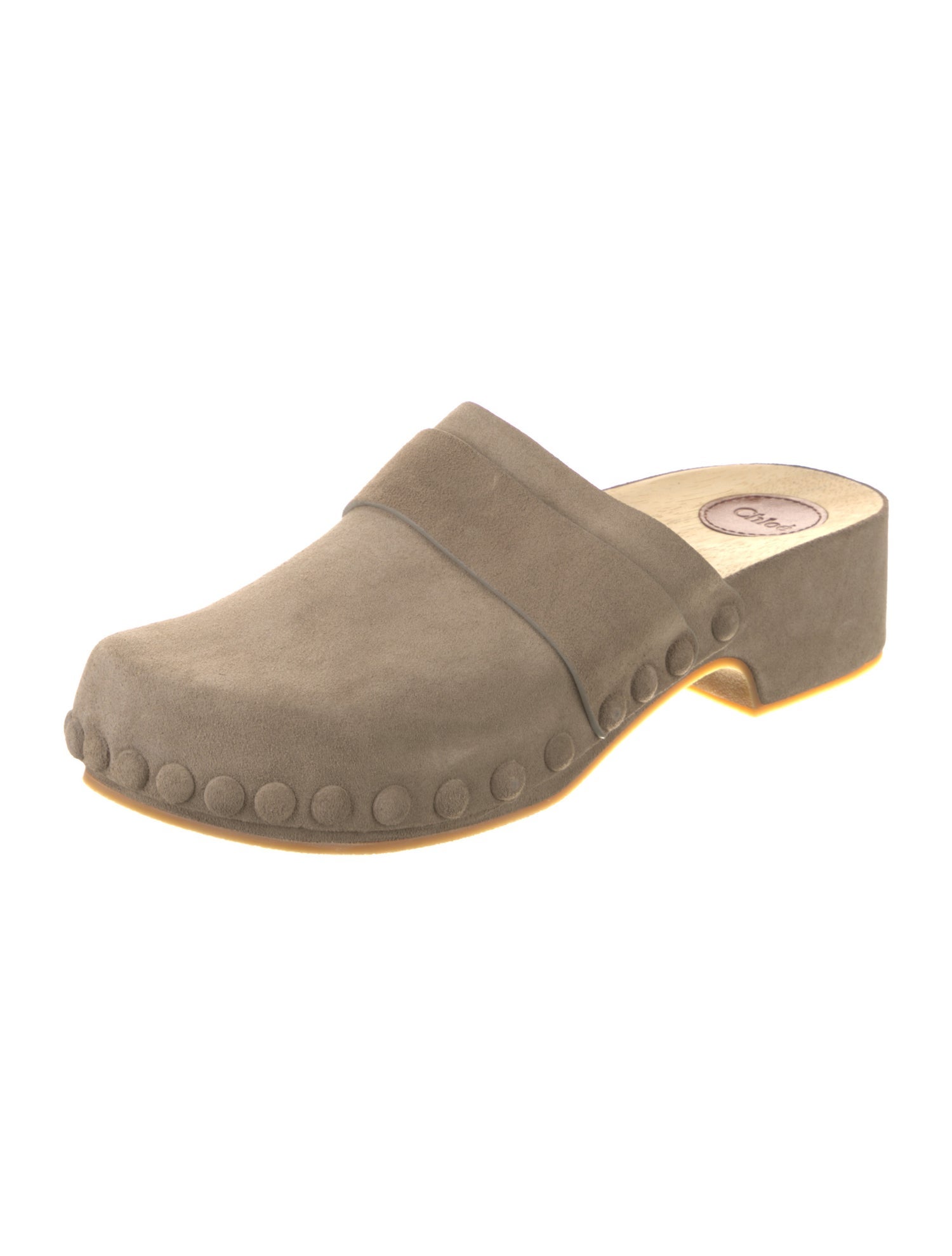 Chloé Suede Studded Accents Mules