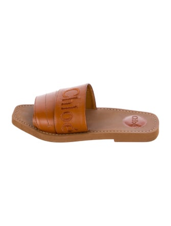 Chloé Leather Embroidered Accent Slides