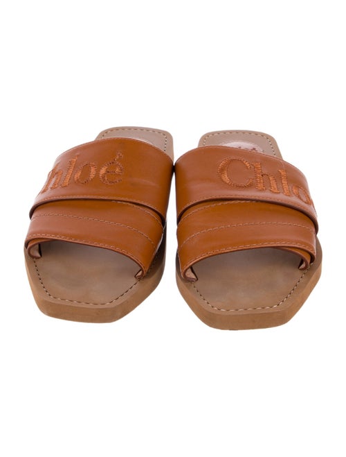 Chloé Leather Embroidered Accent Slides