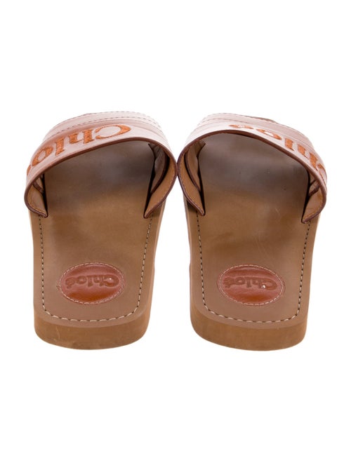 Chloé Leather Embroidered Accent Slides