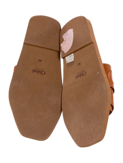 Chloé Leather Embroidered Accent Slides