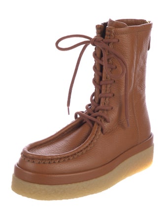 Chloé Leather Lace-Up Boots