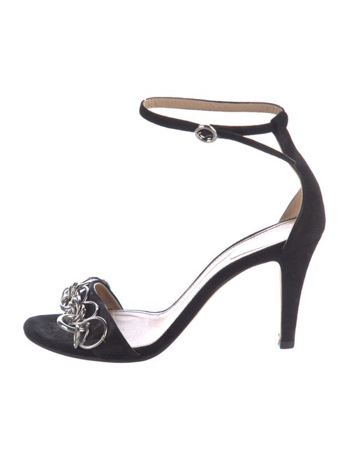 Chloé Suede Chain-Link Accents Sandals