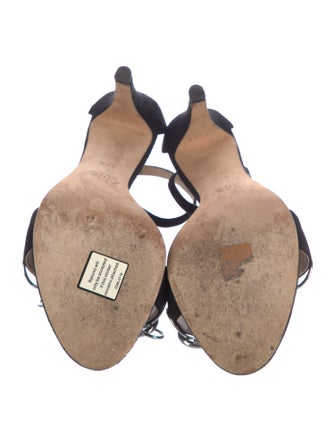 Chloé Suede Chain-Link Accents Sandals