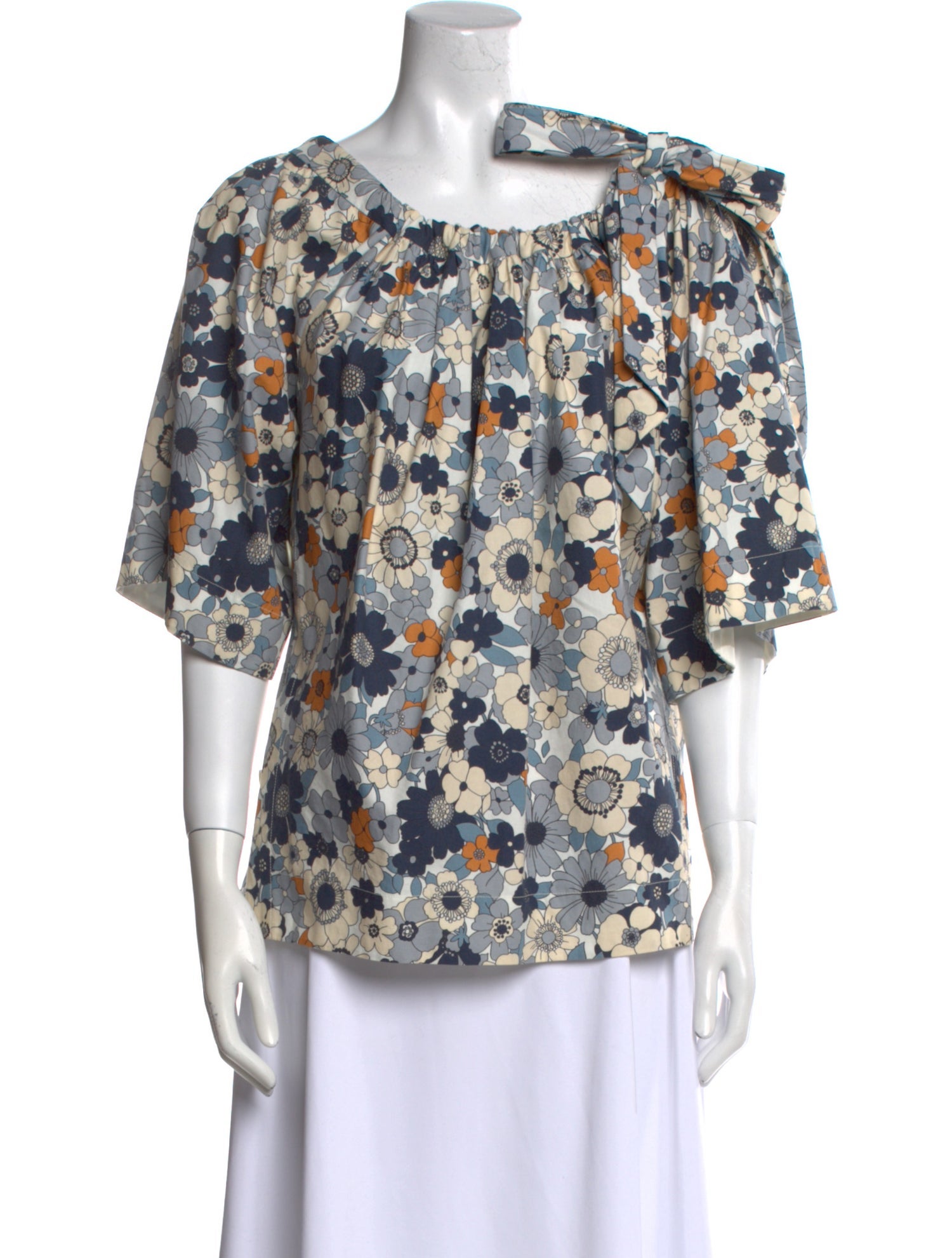 Chloé Floral Print Scoop Neck Blouse