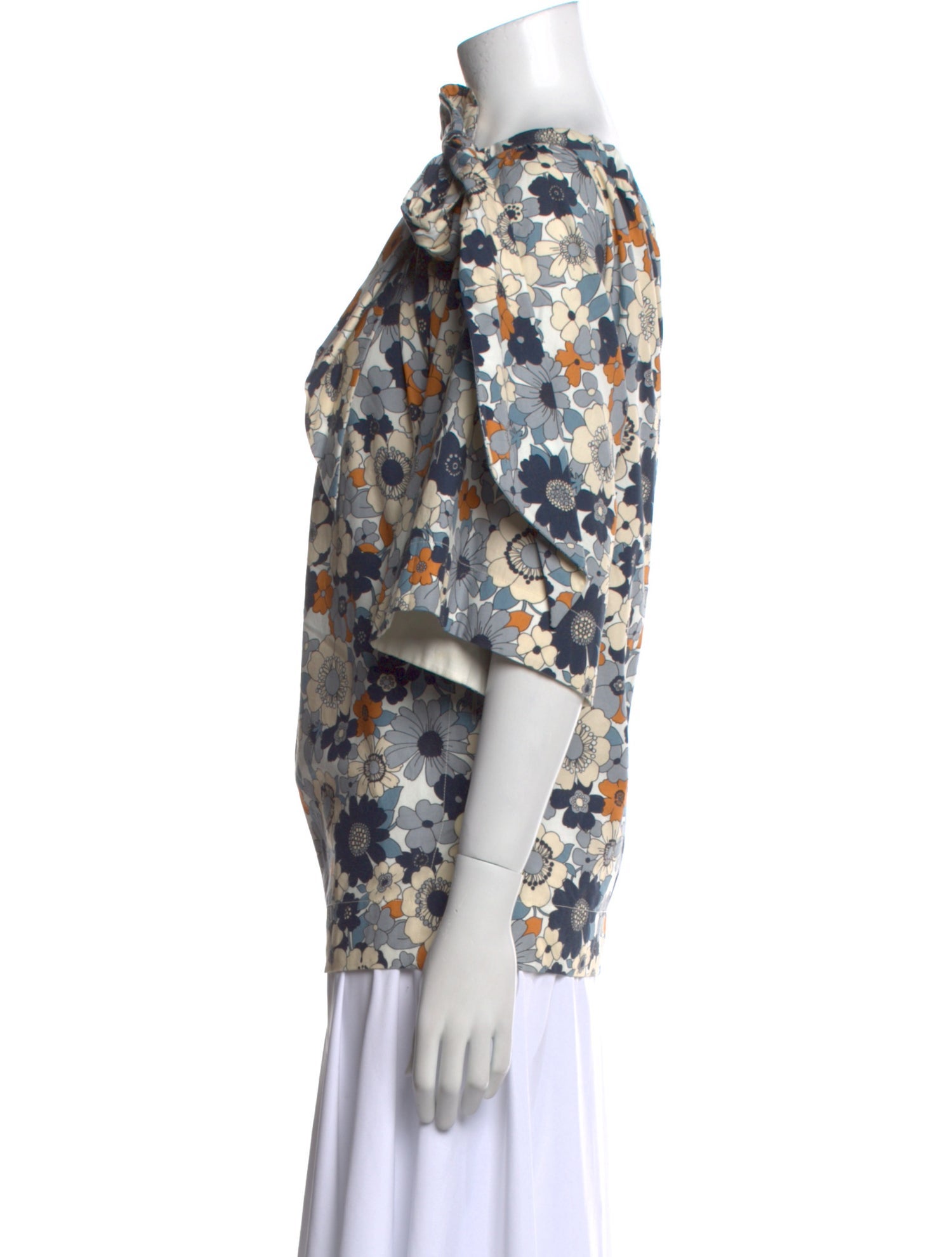 Chloé Floral Print Scoop Neck Blouse