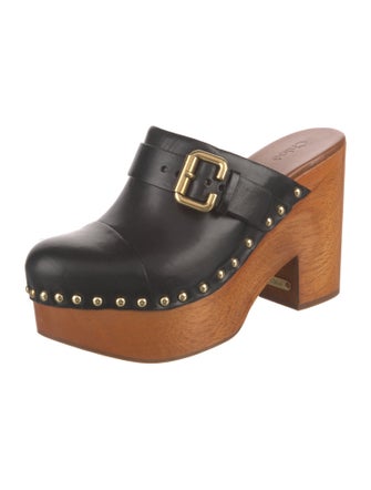 Chloé Leather Studded Accents Mules
