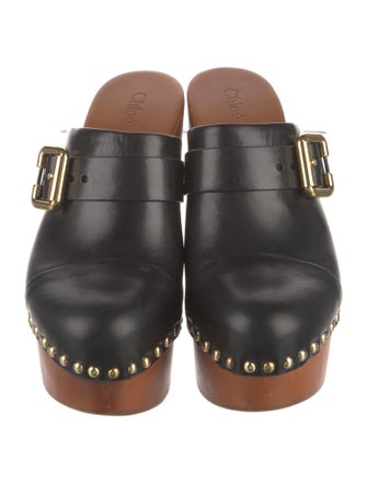 Chloé Leather Studded Accents Mules