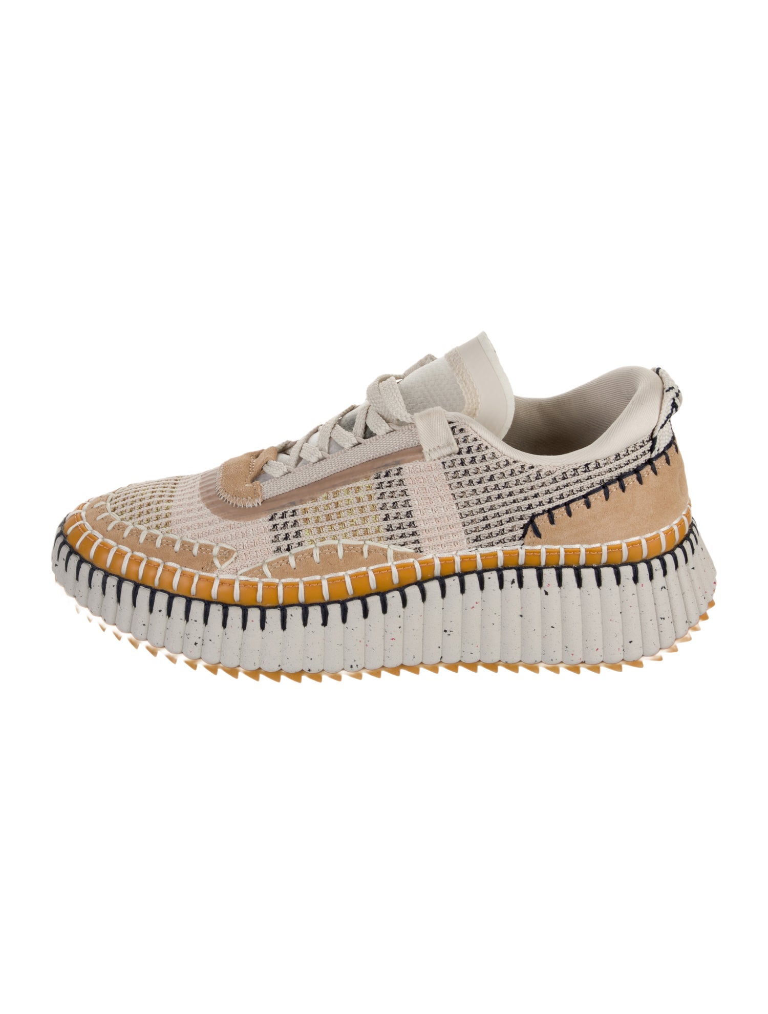 Chloé Mesh Colorblock Pattern Sneakers