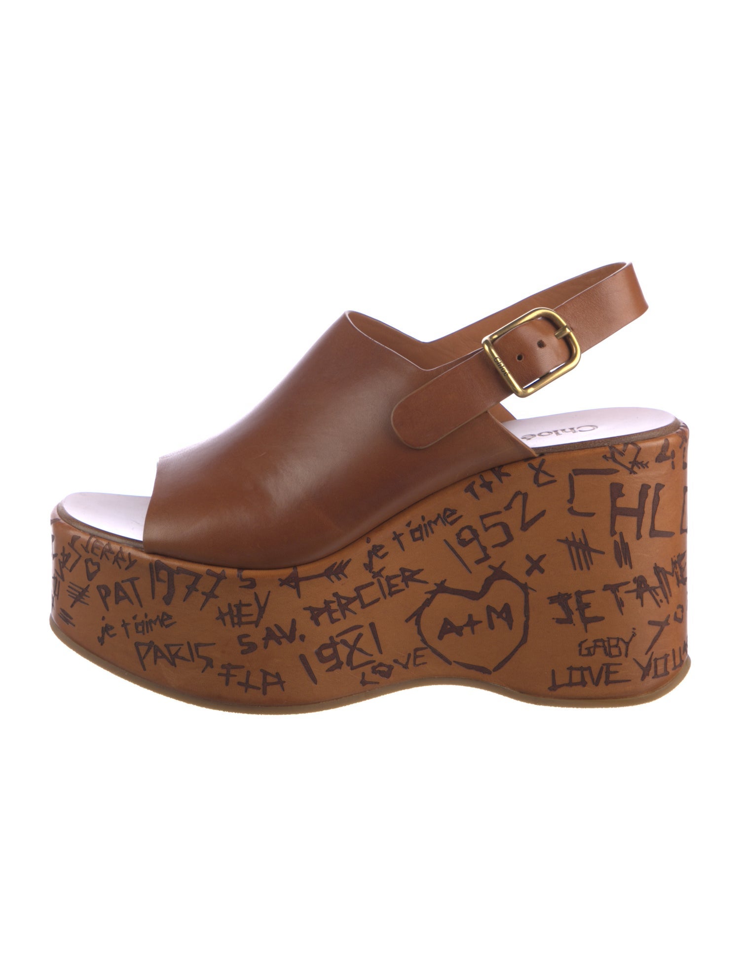 Chloé Leather Slingback Sandals