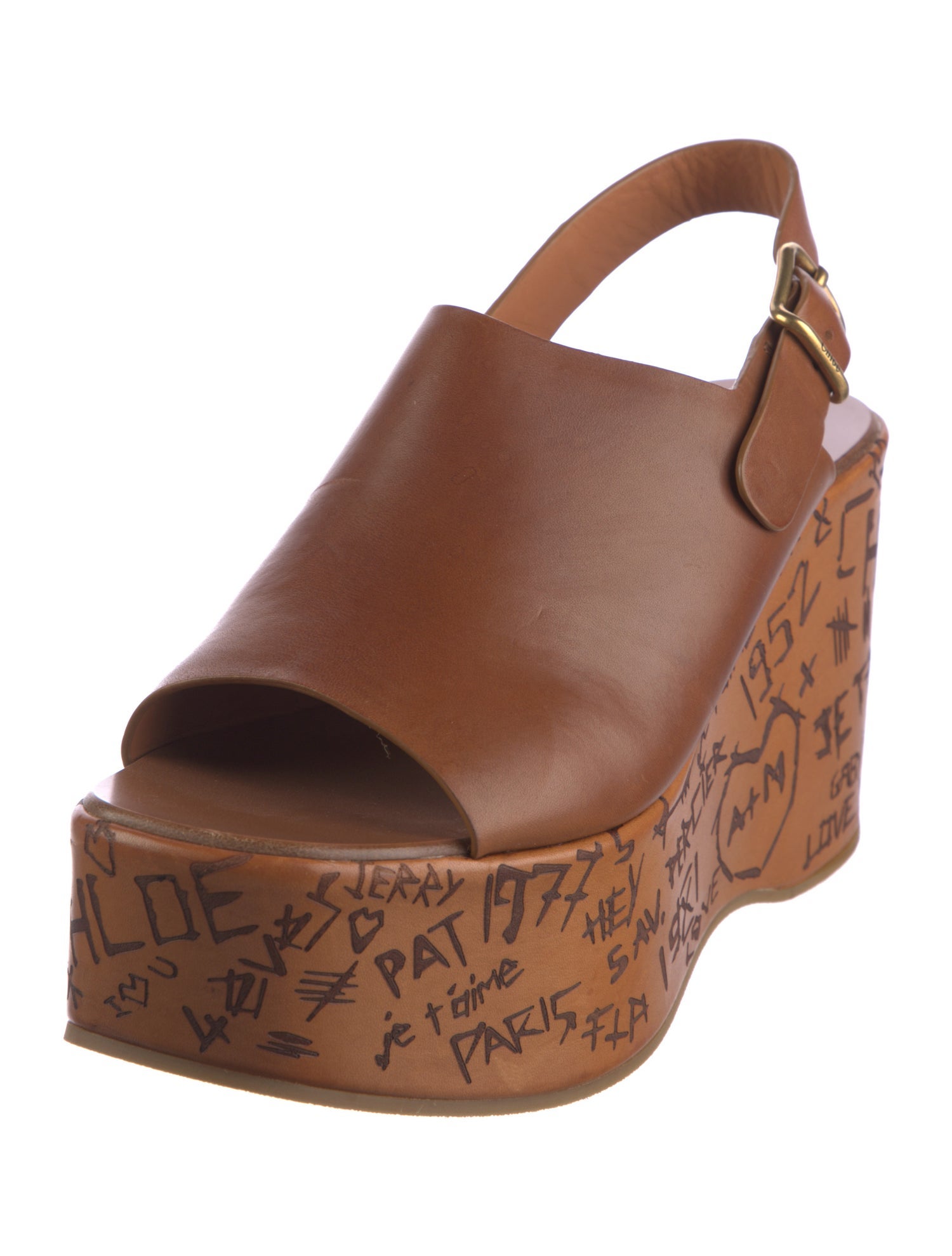 Chloé Leather Slingback Sandals