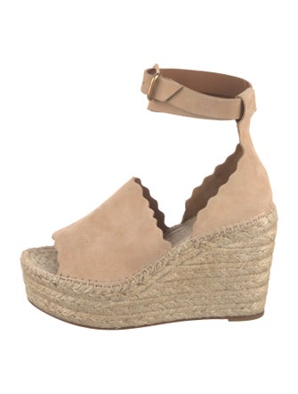 Chloé Suede Scalloped Accent Espadrilles