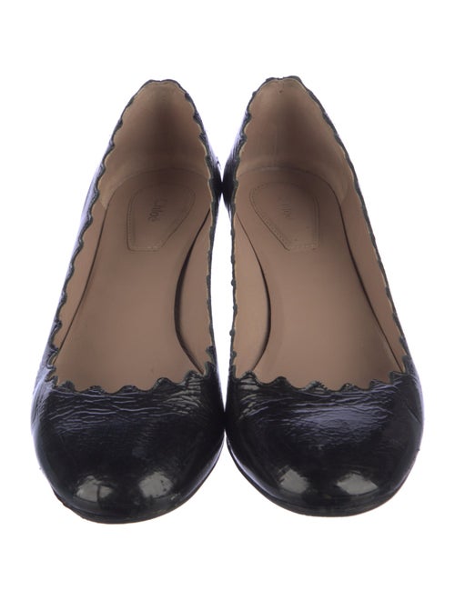 Chloé Patent Leather Scalloped Accent Pumps
