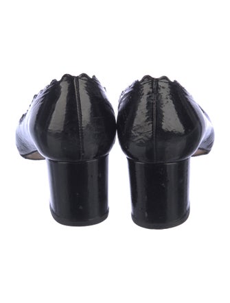 Chloé Patent Leather Scalloped Accent Pumps