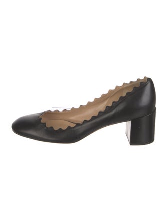 Chloé Leather Scalloped Accent Pumps