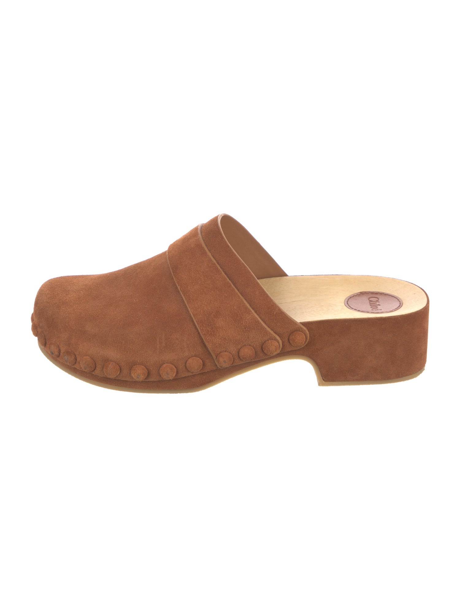 Chloé Suede Studded Accents Mules