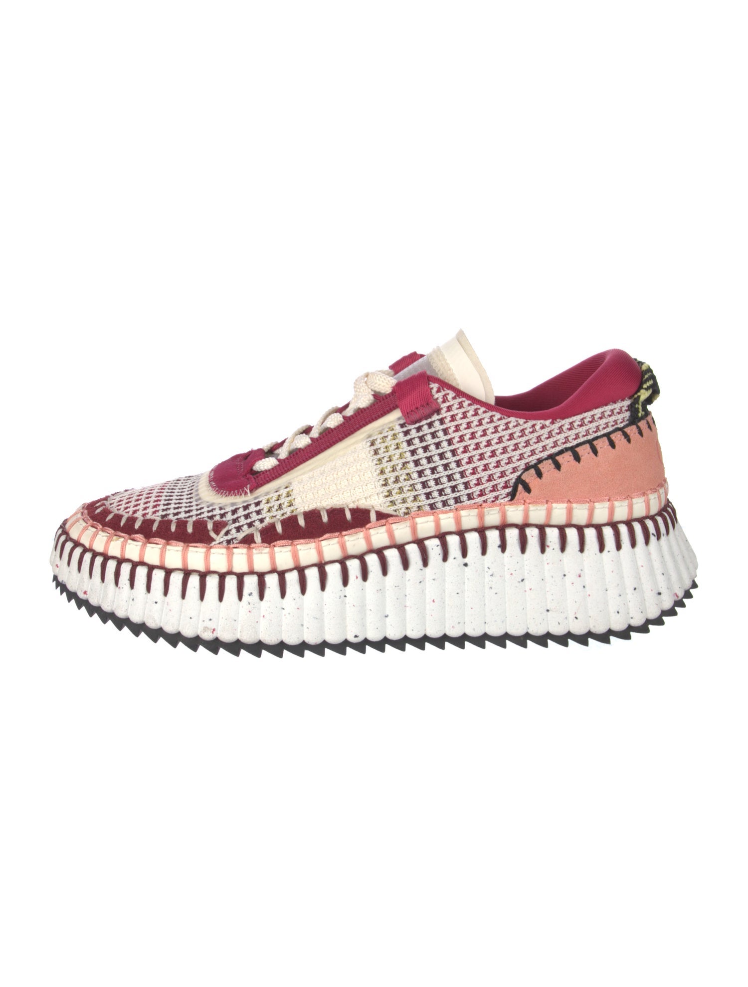 Chloé Colorblock Pattern Whipstitch Trim Sneakers