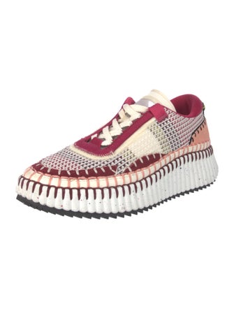 Chloé Colorblock Pattern Whipstitch Trim Sneakers