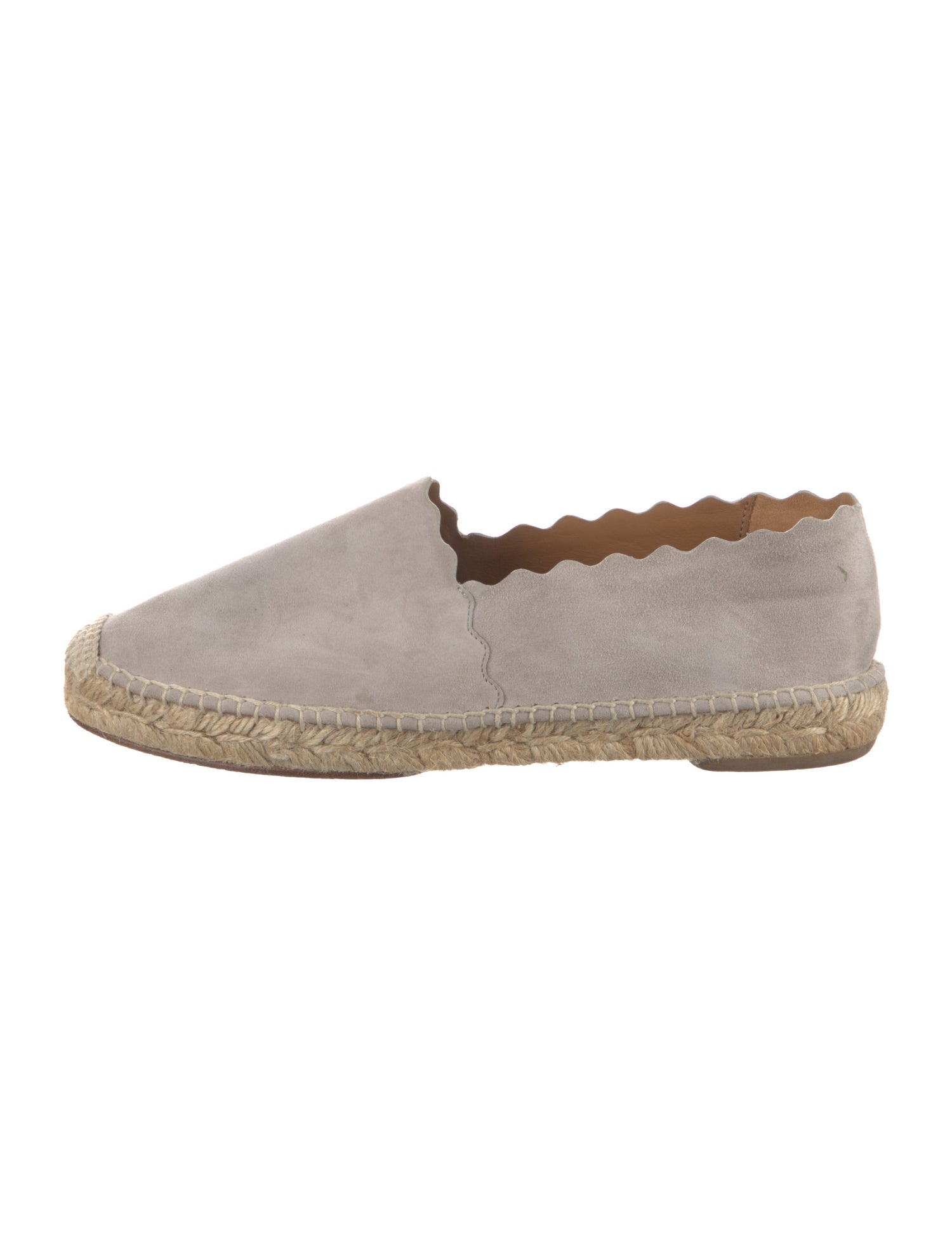 Chloé Suede Scalloped Accent Espadrilles