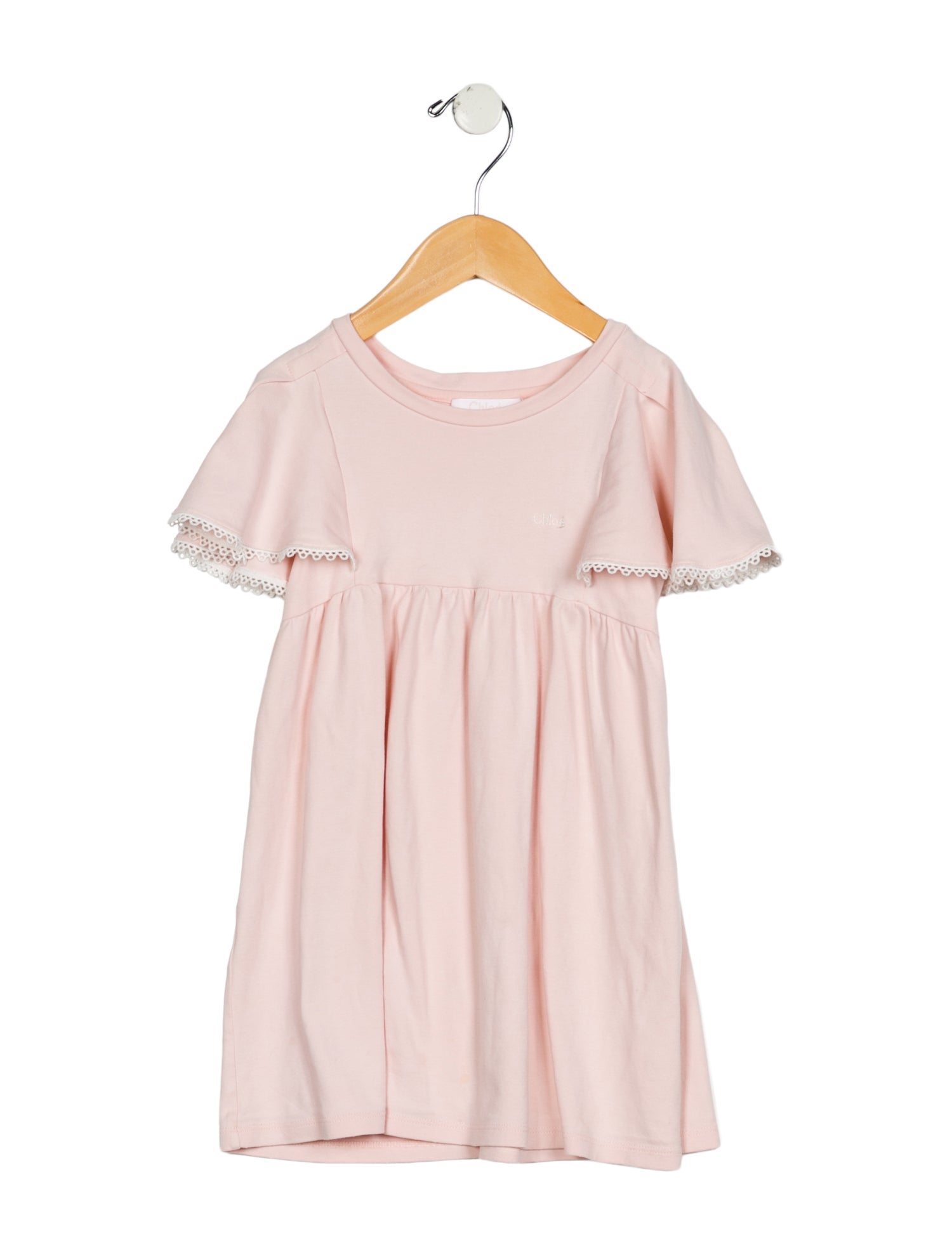 Chloé Toddler Girls' Lace-Trim Short Sleeve Dress