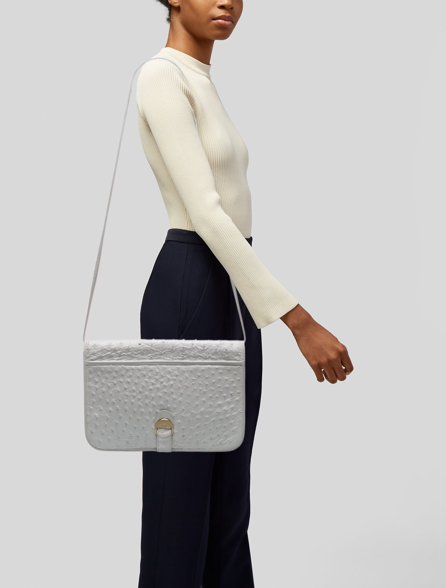 Chloé Ostrich Crossbody Bag