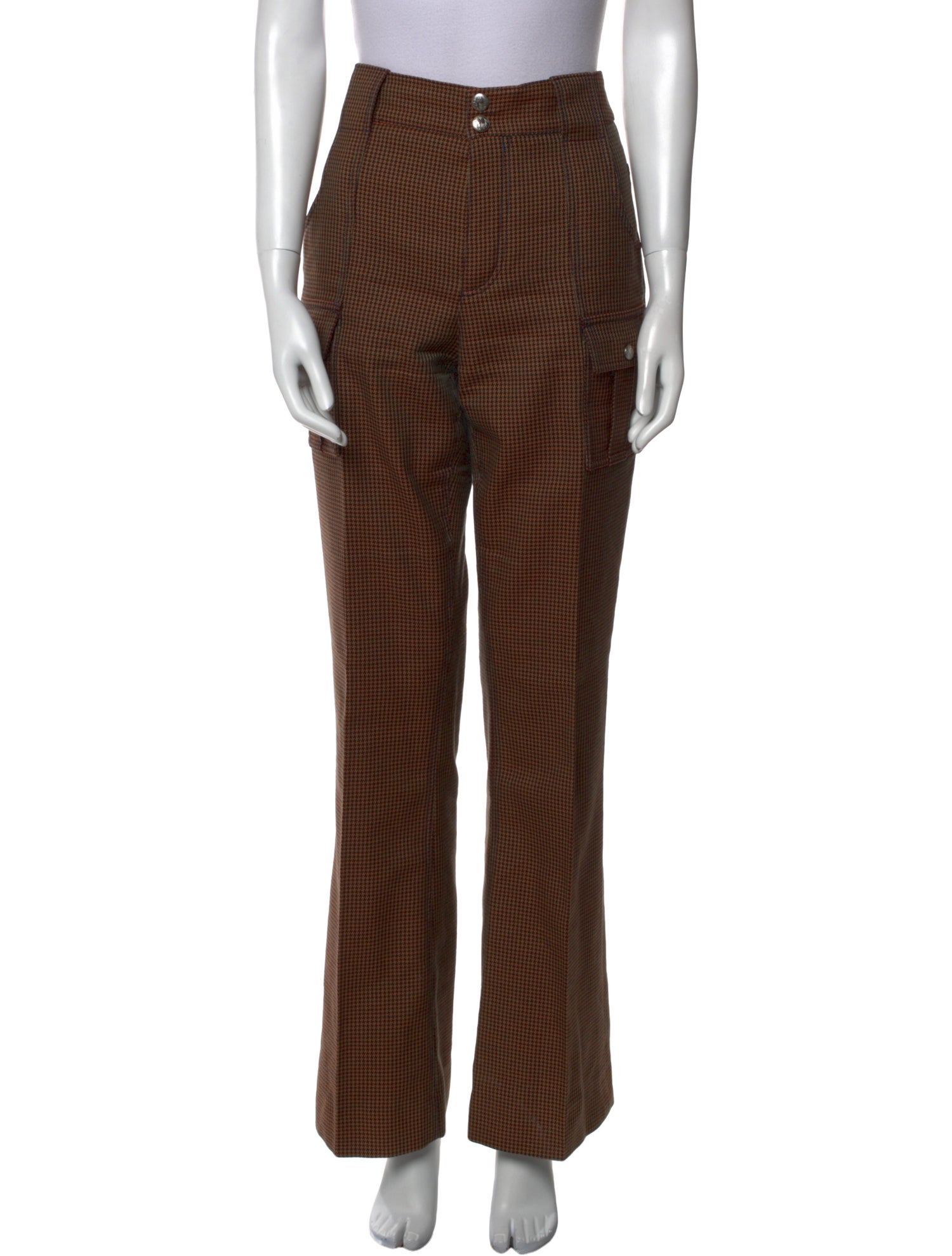 Chloé Plaid Print Wide Leg Pants