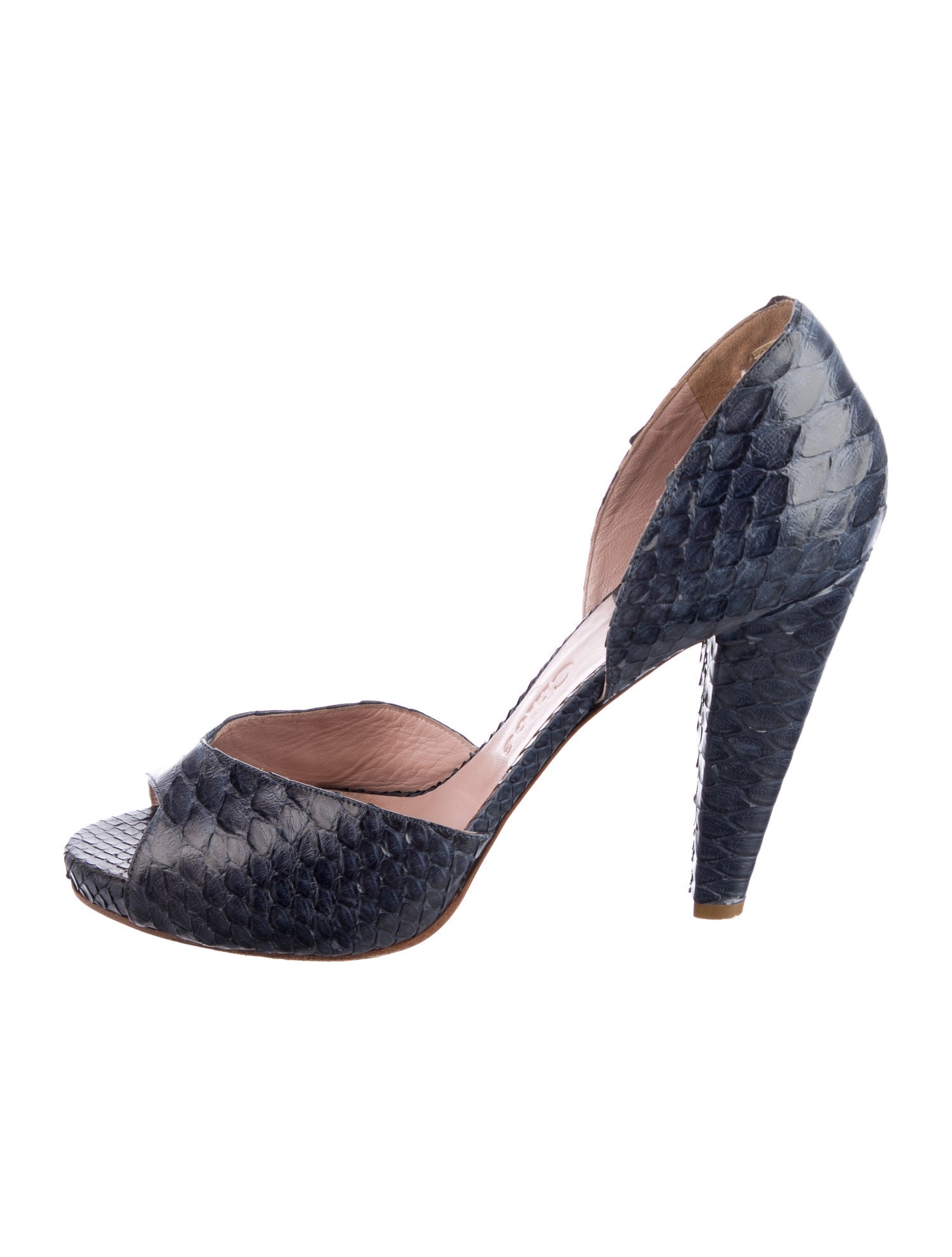 Chloé Snakeskin Animal Print D'Orsay Pumps