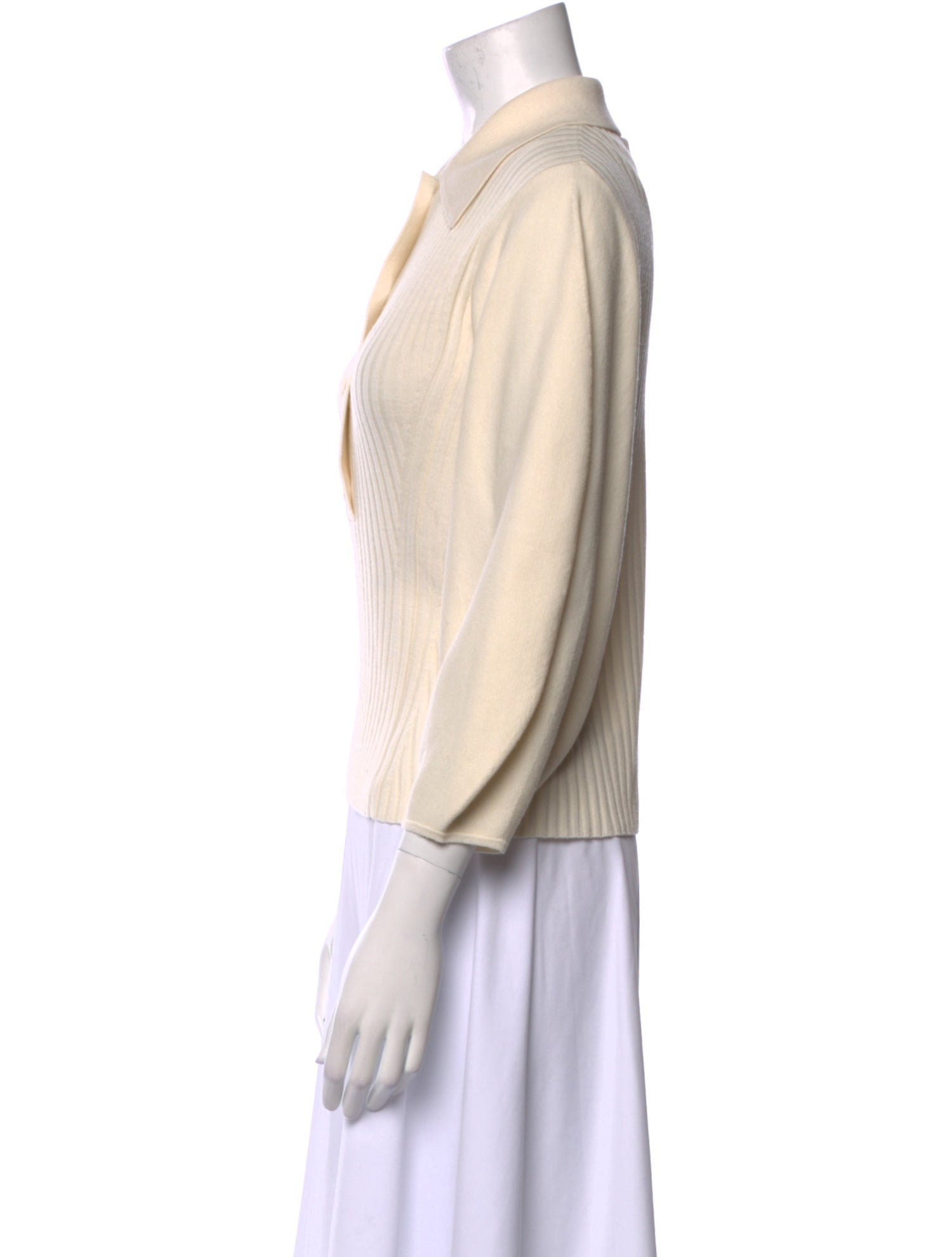 Chloé Wool Three-Quarter Sleeve Polo