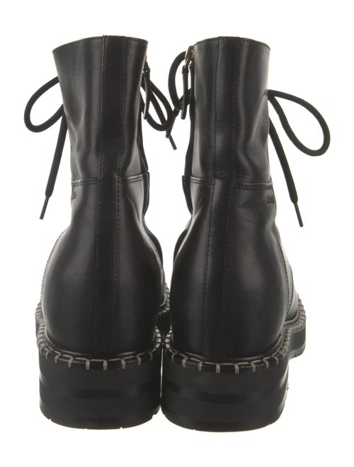 Chloé Leather Whipstitch Trim Combat Boots