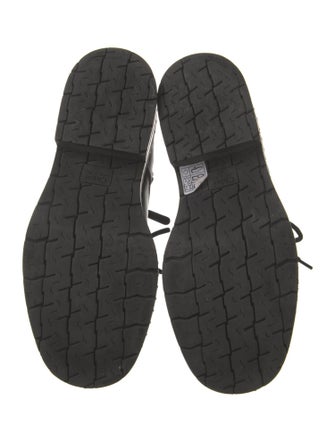 Chloé Leather Whipstitch Trim Combat Boots