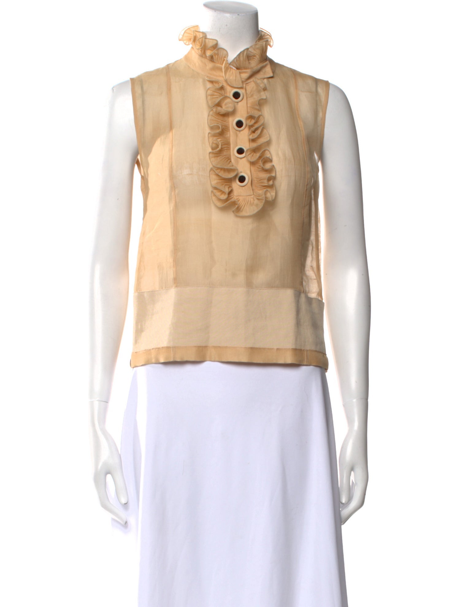 Chloé Mock Neck Sleeveless Crop Top