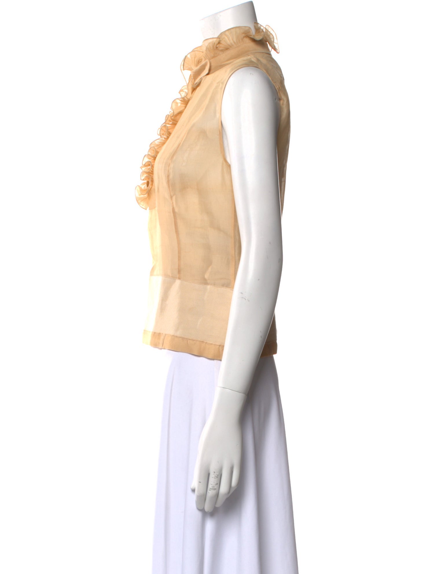 Chloé Mock Neck Sleeveless Crop Top